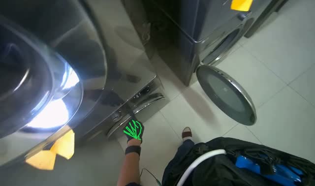 Setting up laundry machines: egocentric robotics sample