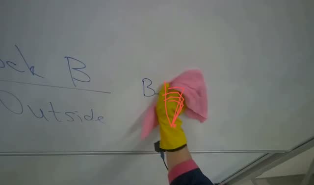 Cleaning whiteboard: egocentric robotics sample