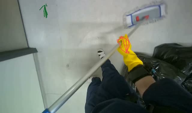 Mopping hallway floor: egocentric robotics sample