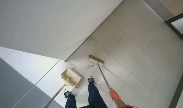 Sweeping office floor: egocentric robotics sample