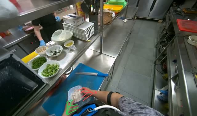 Packaging and storing cut meat: egocentric robotics sample
