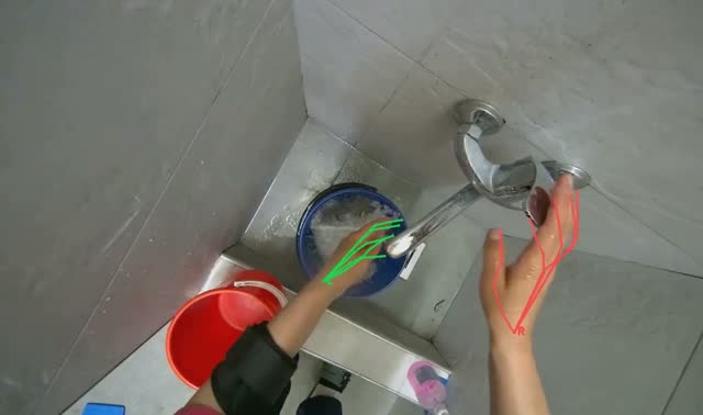 Preparing cleaning solution: egocentric robotics sample
