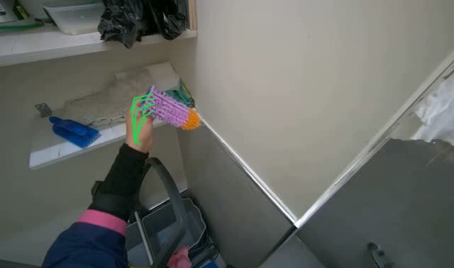 Preparing and gathering cleaning equipment: egocentric robotics sample
