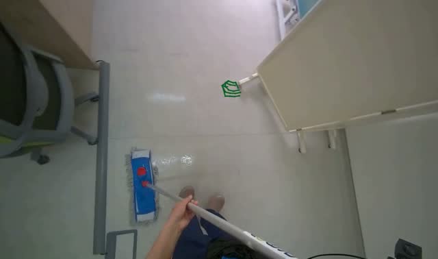 Mopping office floor: egocentric robotics sample