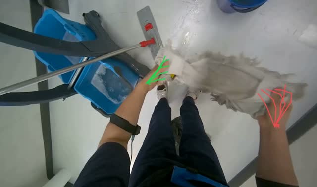 Mopping office floor: egocentric robotics sample