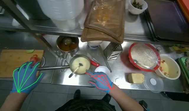Stirring ingredients in a pot: egocentric robotics sample