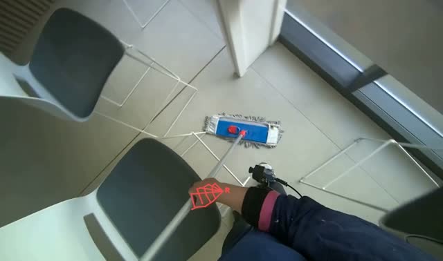 Mopping tiled floor: egocentric robotics sample