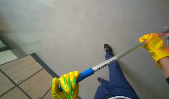 Mopping hallway floor: egocentric robotics sample