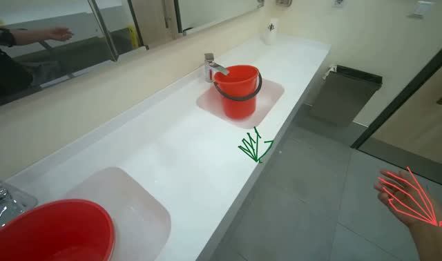 Preparing cleaning solution and supplies: egocentric robotics sample