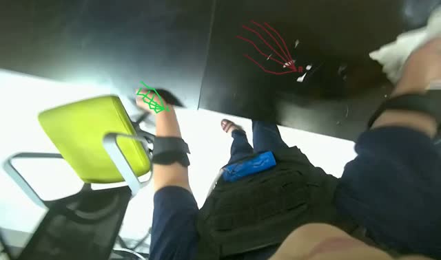 Wiping black desk surface: egocentric robotics sample