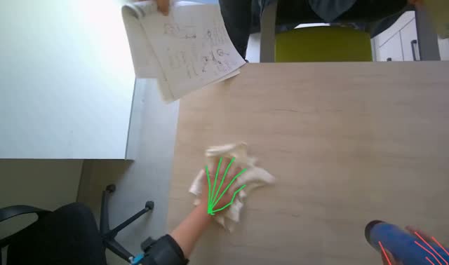 Wiping office desk surfaces: egocentric robotics sample
