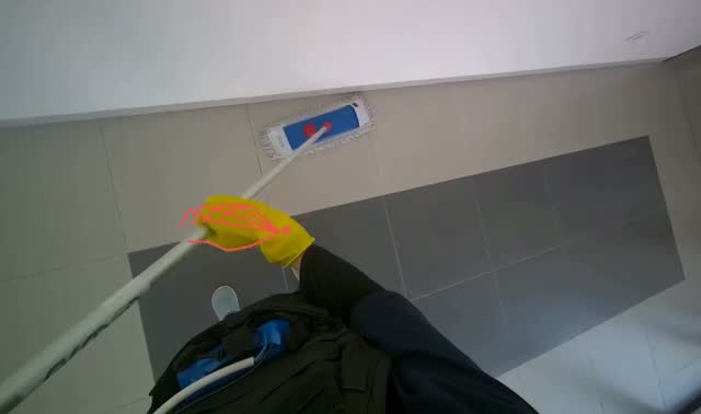 Mopping tiled floor: egocentric robotics sample