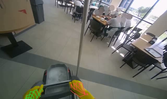 Moving a Cleaning Cart: egocentric robotics sample