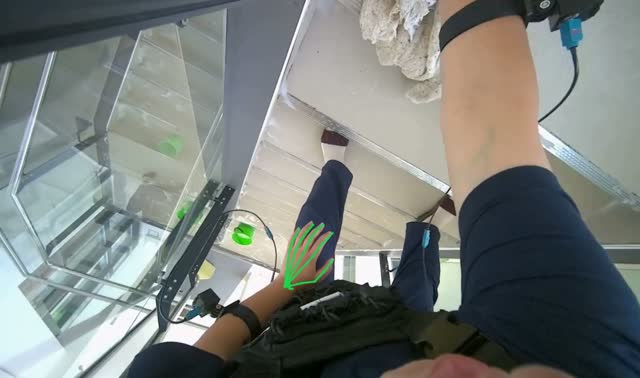 Wiping stairs and railings: egocentric robotics sample