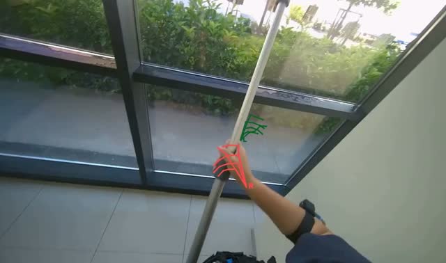 Cleaning glass panels with squeegee: egocentric robotics sample