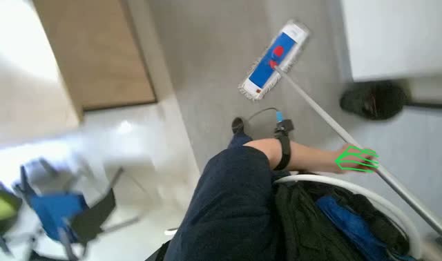Mopping office floor: egocentric robotics sample