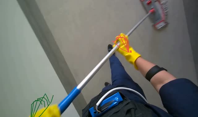 Mopping office walls: egocentric robotics sample