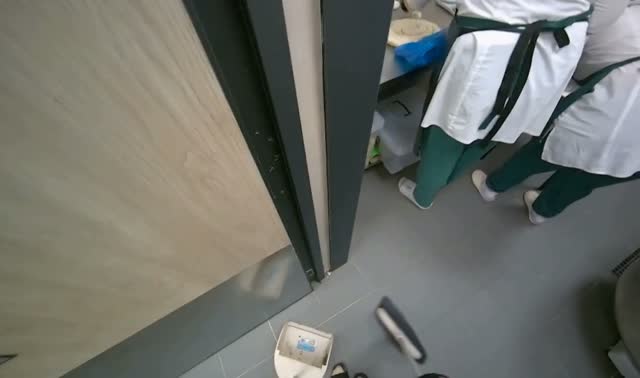 Sweeping kitchen floor: egocentric robotics sample