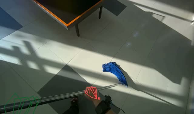 Mopping tiled floor: egocentric robotics sample