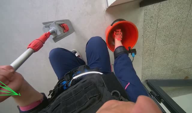 Cleaning mop head: egocentric robotics sample