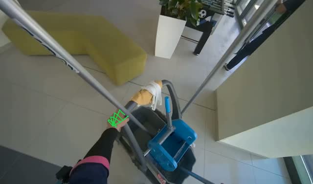 Mopping tiled floor: egocentric robotics sample