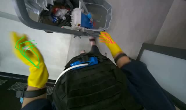 Preparing mop for cleaning: egocentric robotics sample