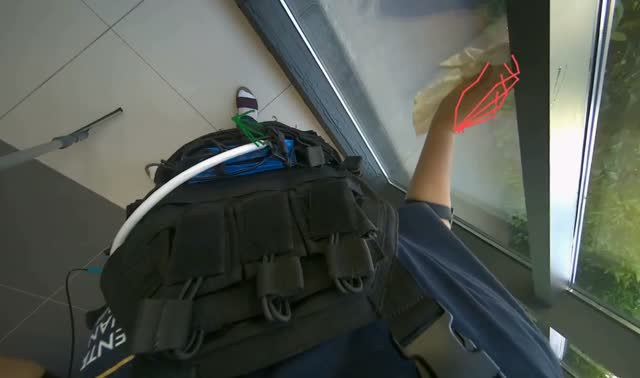 Cleaning glass panels and frames: egocentric robotics sample