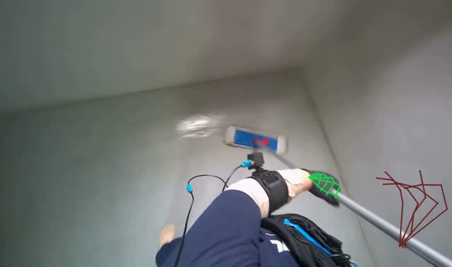 Mopping bathroom floor: egocentric robotics sample