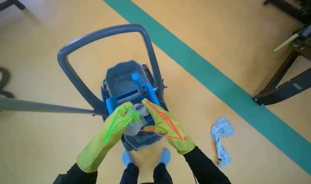 Preparing cleaning tools: egocentric robotics sample