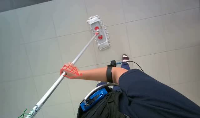 Mopping tiled floor: egocentric robotics sample
