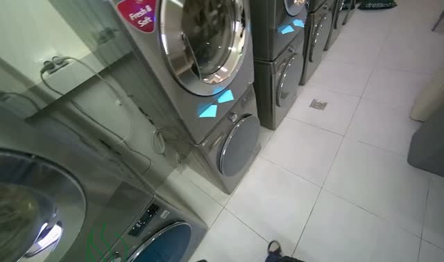 Transferring laundry between machines: egocentric robotics sample