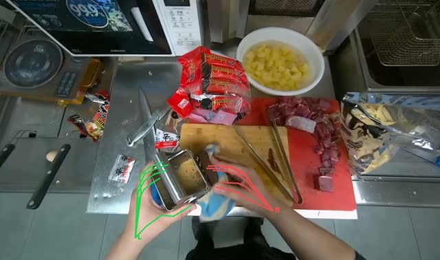 Grating food with a grater: egocentric robotics sample