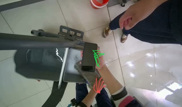 Rinsing mop in bucket: egocentric robotics sample