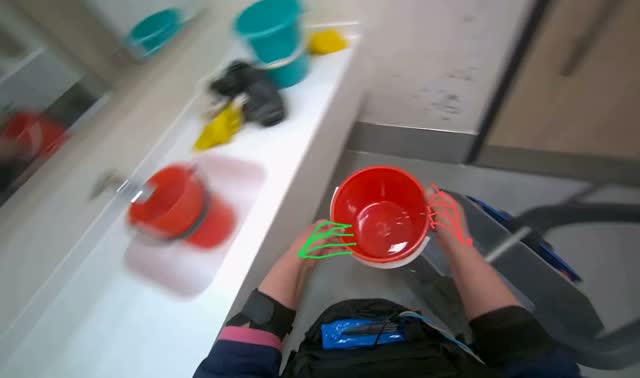 Filling cleaning cart with water: egocentric robotics sample