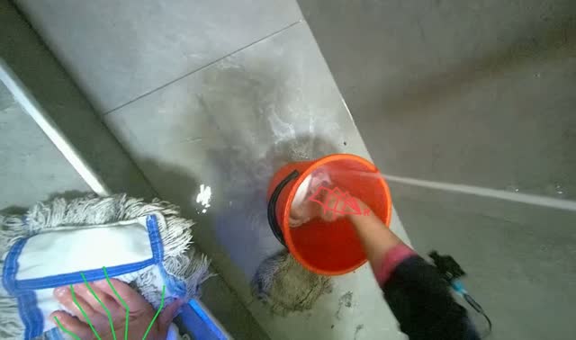 Rinsing and wringing cloths: egocentric robotics sample