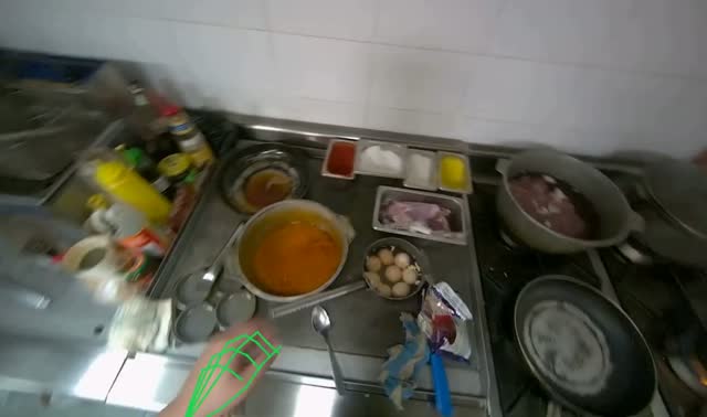 Adding ingredients to pot: egocentric robotics sample