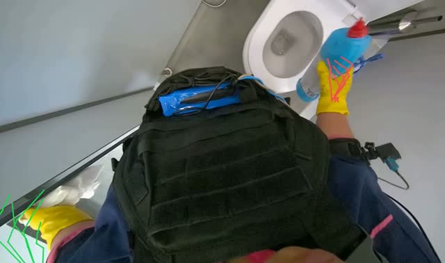 Cleaning toilet stalls: egocentric robotics sample