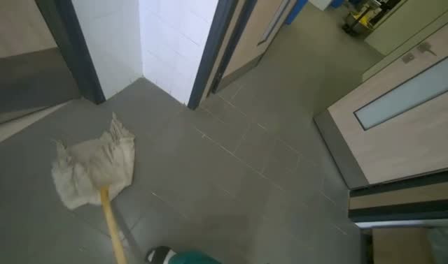 Mopping kitchen floor: egocentric robotics sample
