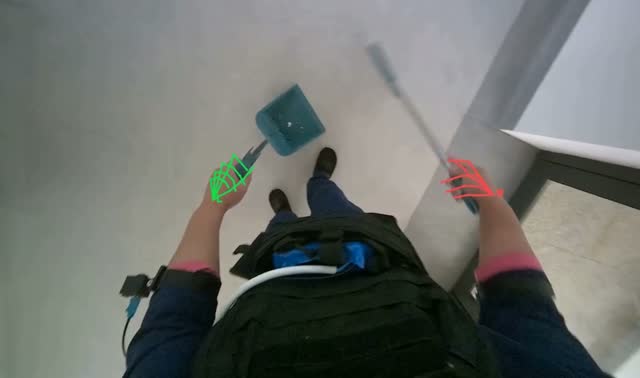 Sweeping hallway floor: egocentric robotics sample