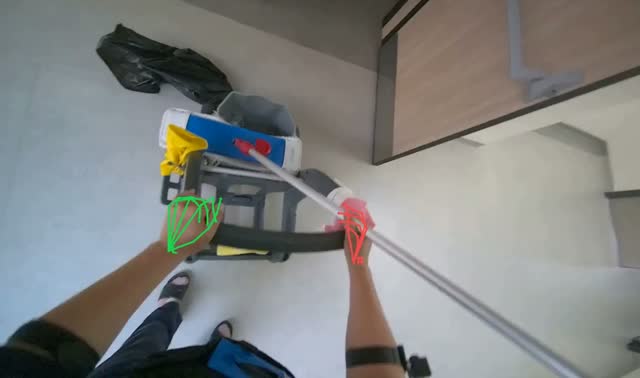 Preparing to mop floor: egocentric robotics sample