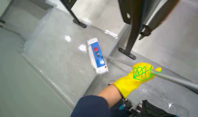 Mopping classroom floor: egocentric robotics sample