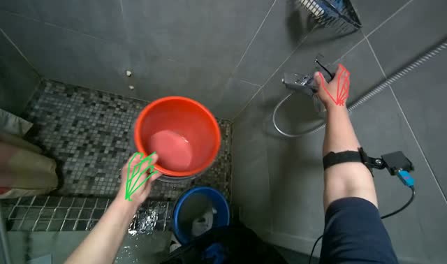 Filling buckets with water: egocentric robotics sample