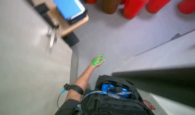 Cleaning shelves in cold storage: egocentric robotics sample