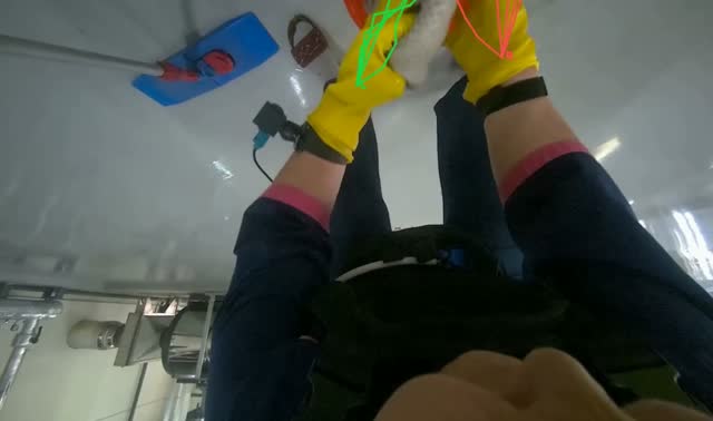 Washing cleaning cloth in bucket: egocentric robotics sample