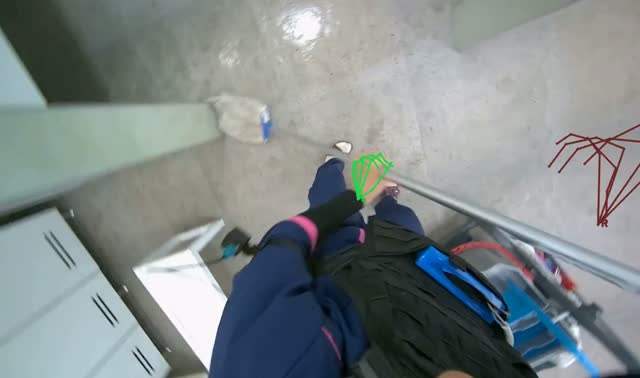 Mopping restroom floor: egocentric robotics sample
