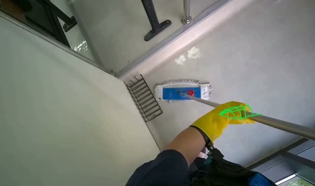 Mopping classroom floor: egocentric robotics sample