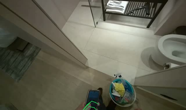 Wiping bathroom surfaces: egocentric robotics sample