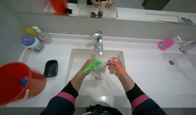 Washing cloth in sink: egocentric robotics sample