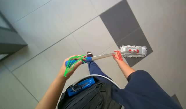 Mopping tiled floor: egocentric robotics sample