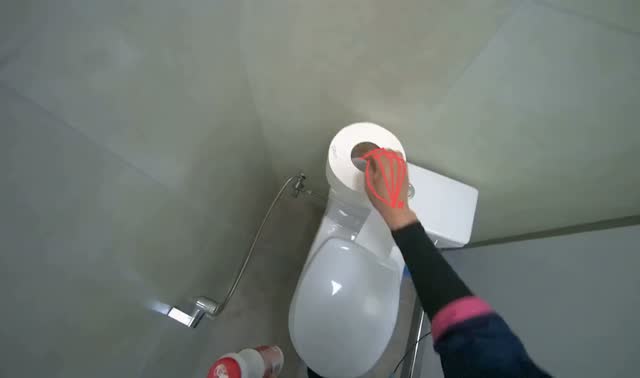 Cleaning and restocking public restroom: egocentric robotics sample